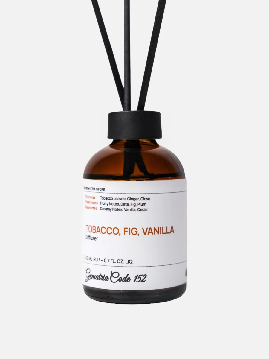 Диффузор для дома: Табак, Ваниль, Амбра, Бобы Тонка создаёт насыщенный и уютный ароматический фон. Тёплые ноты формируют плотное звучание, которое подходит для спальни, гостиной и рабочих пространств.