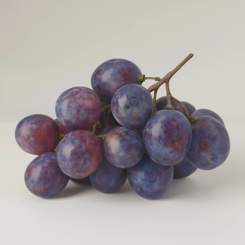 Красный Виноград. Ноты в парфюмерии: аромат винограда в структурном фруктово-зелёном исполнении Красный Виноград. Ноты в парфюмерии: аромат винограда раскрывается как мягкий фруктово-зелёный профиль с кожурной терпкостью и чистой ягодной глубиной.